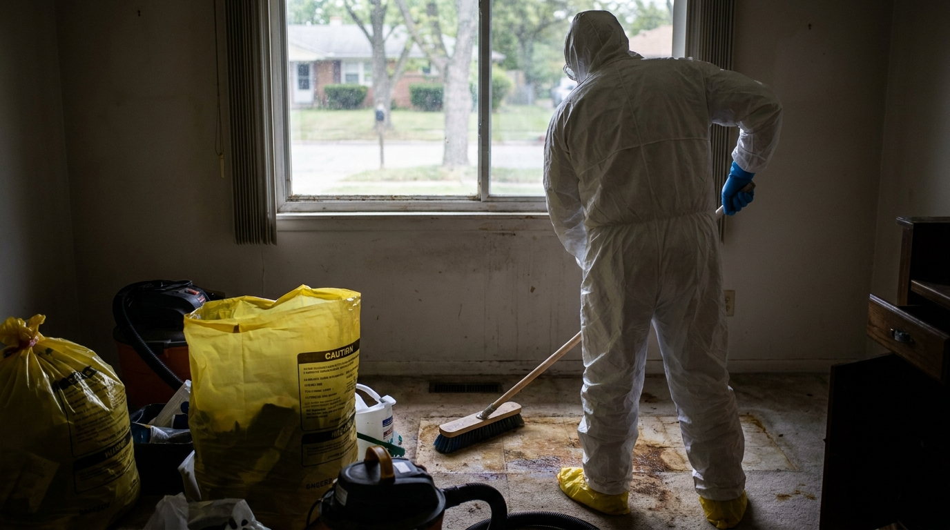 Crime scene cleanup technician working in Round Rock Texas